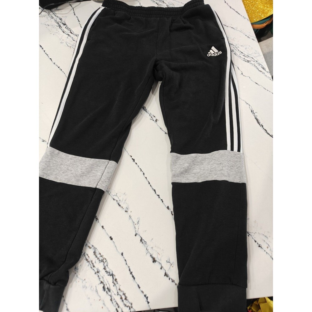 Classic Men's Adidas 3-Stripes Jogger Track Pants Black White Grey Large